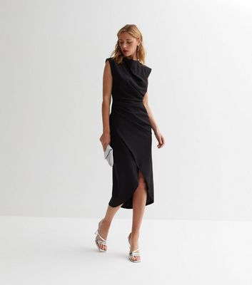 High neck shop asymmetric dress