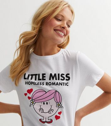 White Logo Little Miss Hopeless Romantic T-Shirt New Look