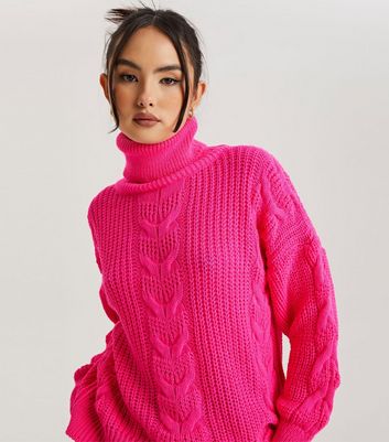 Hot pink polo 2025 neck jumper