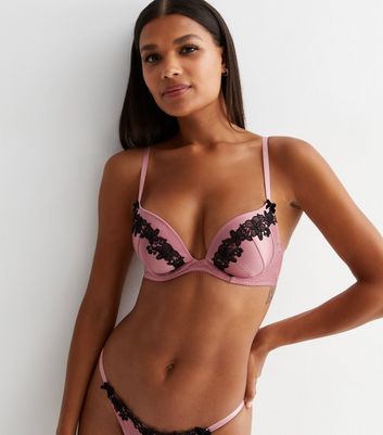 Soutien-gorge Push-up Dentelle Crème Et Rose - Armatures, Nœud Satin - Taille 70B France (70A) - Neuf Sans Étiquettes