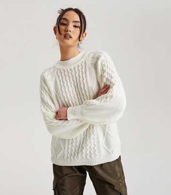 Urban Bliss Cream Cable Knit Crew Neck Jumper