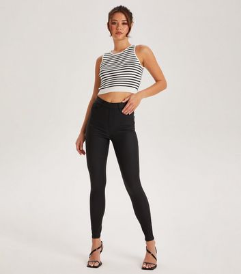 Urban Bliss Black Leather-Look Jeggings