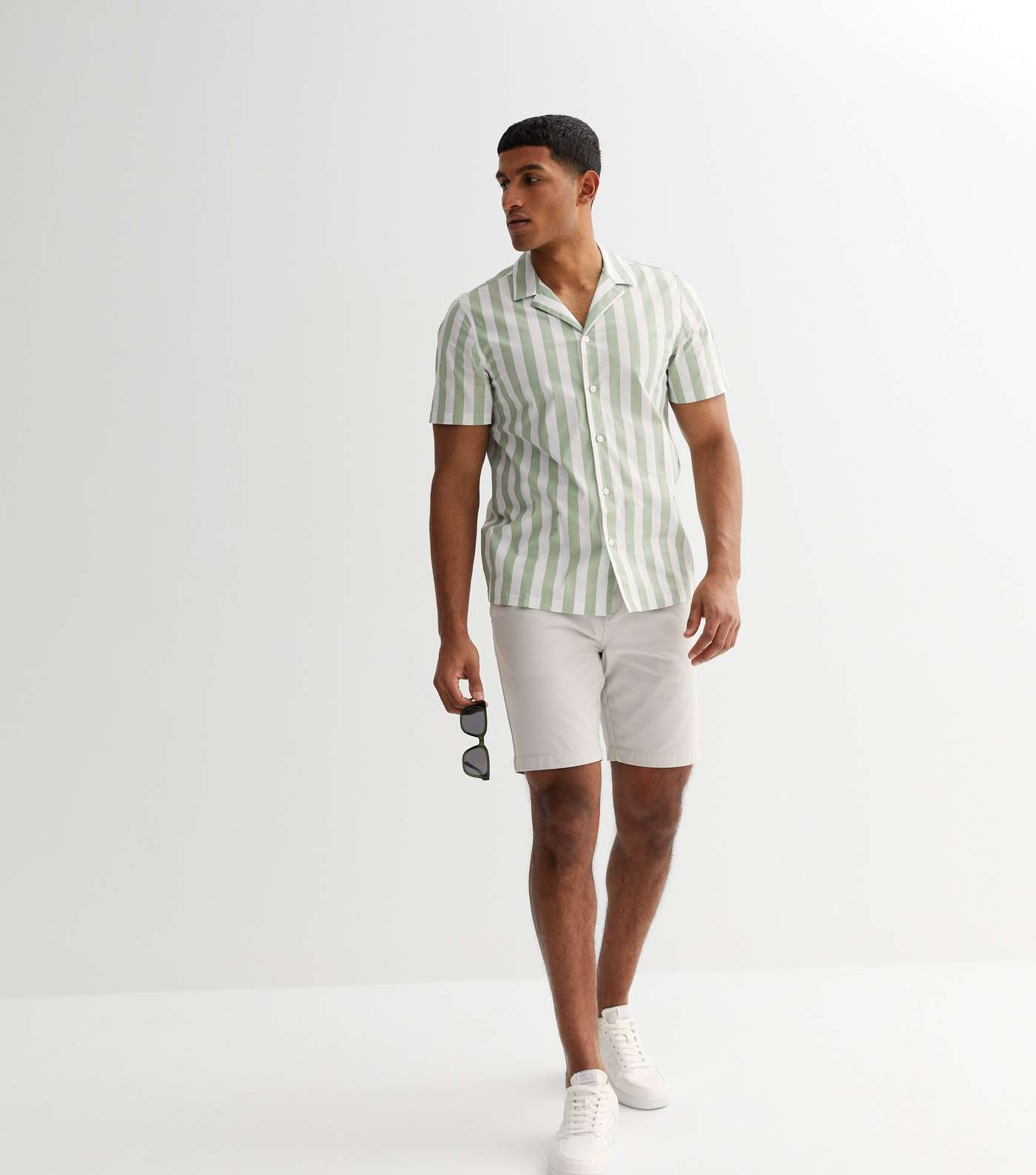 Mint Green Stripe Poplin Short Sleeve Shirt Image 3
