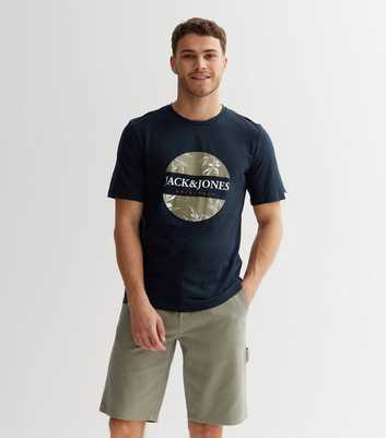 Jack & Jones Navy Palm Logo T-Shirt