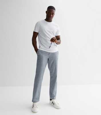 Jack & Jones Grey Linen-Look Trousers
