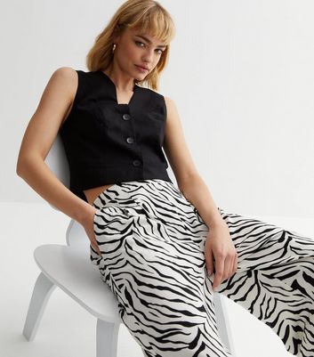 Black Abstract Print Cotton Wide Leg Trousers | New Look