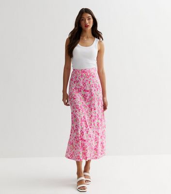 Pink midi 2025 skirt new look