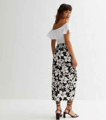 Dark floral cheap midi skirt