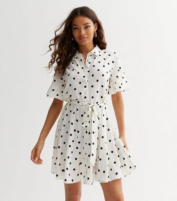 Petite white hot sale shirt dress