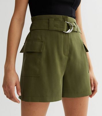 Women's belted store cargo shorts