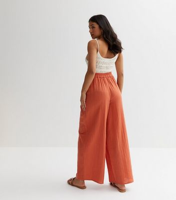 Buy Brown WideLeg Pants With TieUp Online  Label Ritu Kumar India Store  View