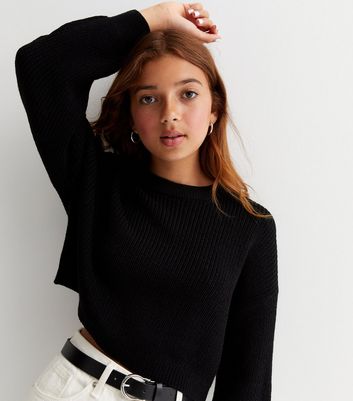 New look sale black cropped jumper