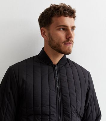 Quilted black bomber on sale jacket