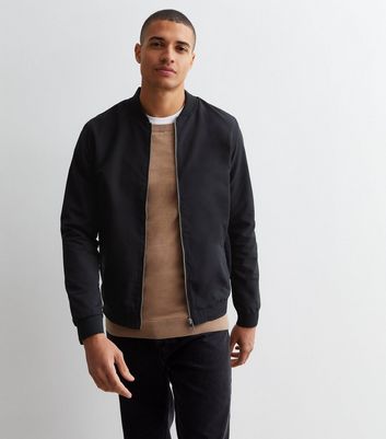 New look mens black bomber clearance jacket