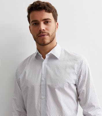 Men's Jack & Jones White Abstract Print Long Sleeve Shirt New Look