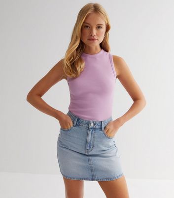 Lilac Ribbed Jersey Vest