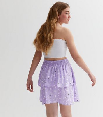 Lilac floral mini skirt best sale