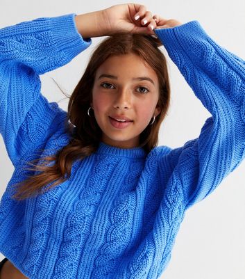 Girls cable 2025 knit jumper