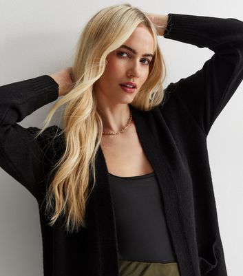 Long black clearance cardigan with belt