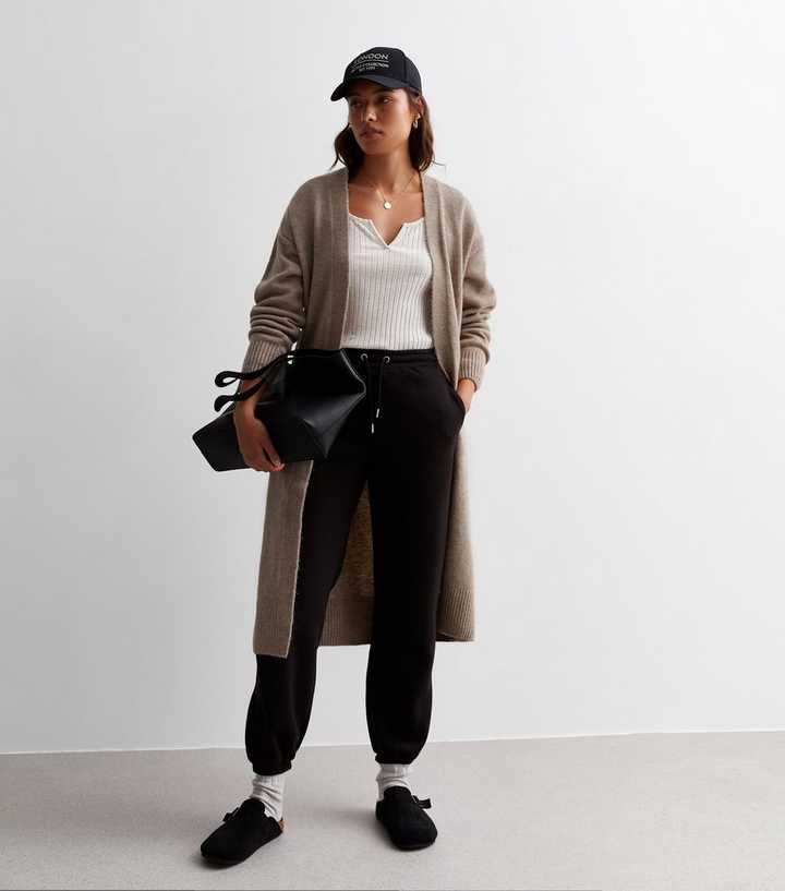 Mink Knit Pocket Front Midi Cardigan