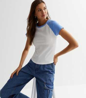 Blue Raglan Sleeve T-Shirt