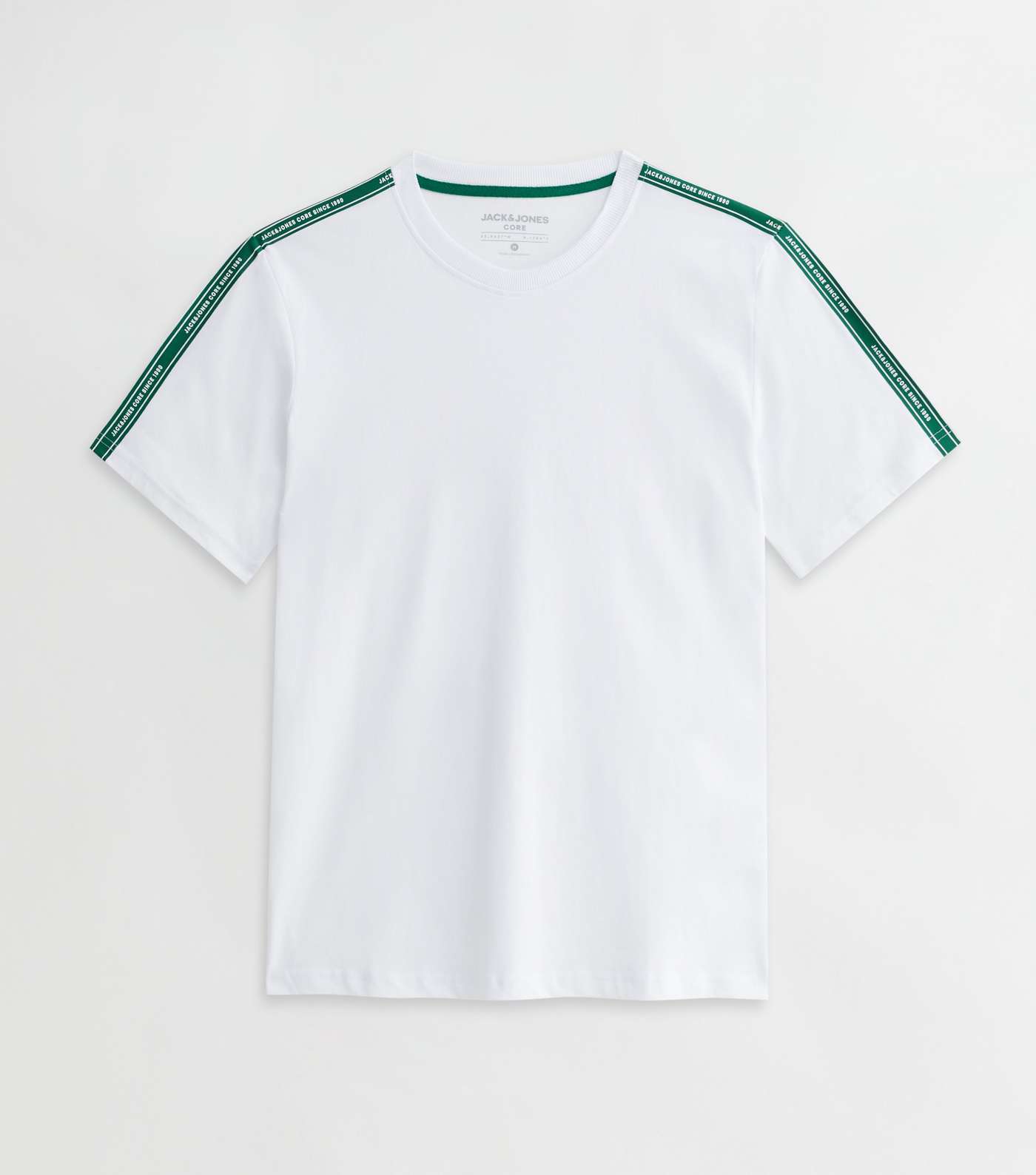 Jack & Jones White Cotton Tape Short Sleeve T-Shirt Image 5