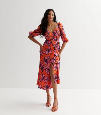 New look floral wrap hot sale dress