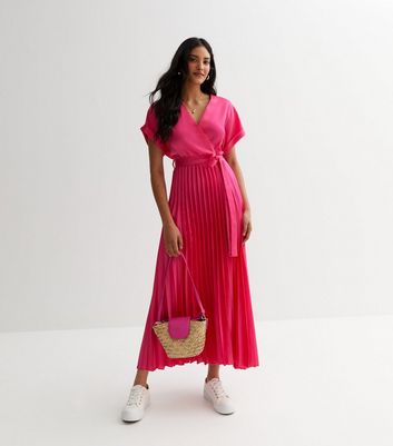 New look pink wrap deals dress