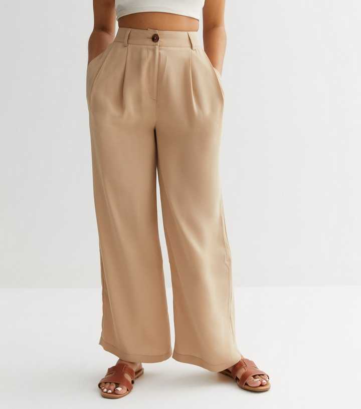 Petite Stone Tailored Wide Leg Trousers