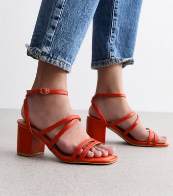 Mid heel sale red sandals