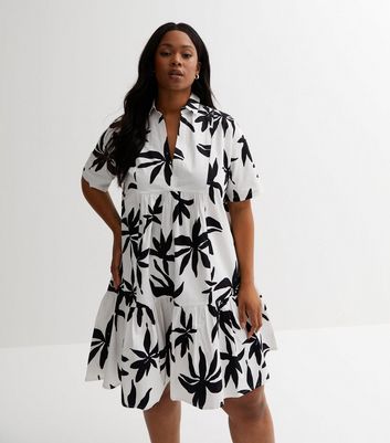 Tropical leaf print dress sale