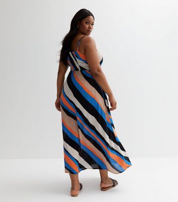 Blue and clearance black striped dress