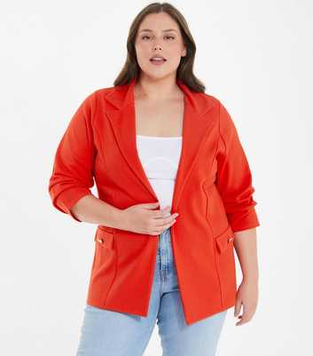 QUIZ Curve Bright Orange Blazer