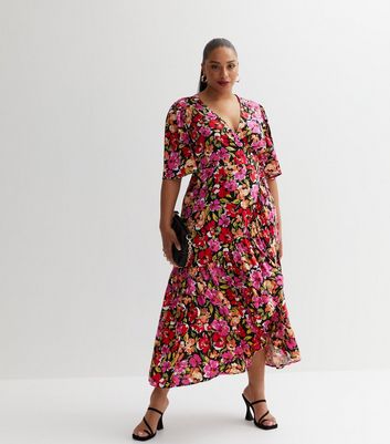 Floral wrap dress for sales wedding