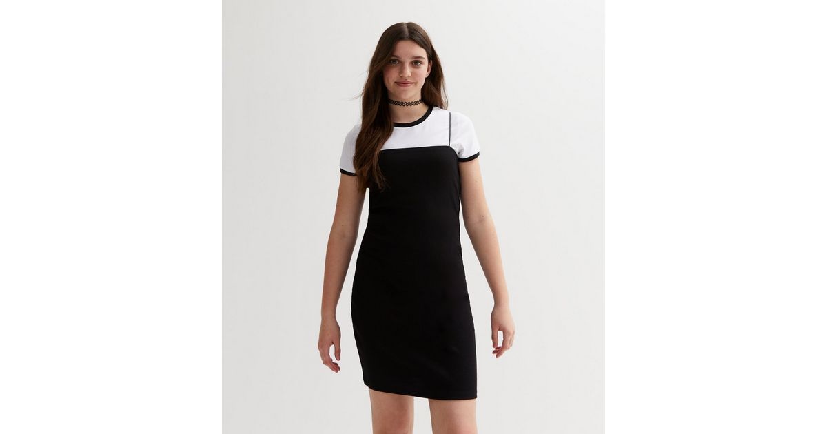 Spaghetti Straps Mini Dress With Bow in Black main image 1