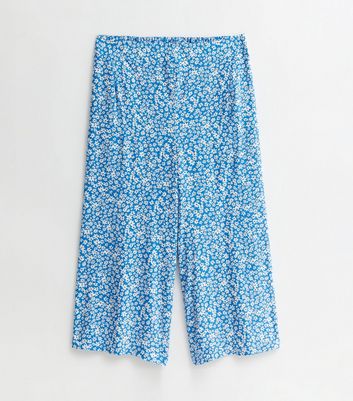 Maternity Blue Ditsy Crop Trousers New Look