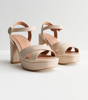 New Look Glitter Sandals Block Heel Silver - TRITY