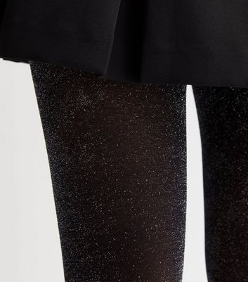 Girls black shop glitter tights