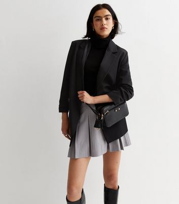 Black Faux Croc Cross Body Bag New Look