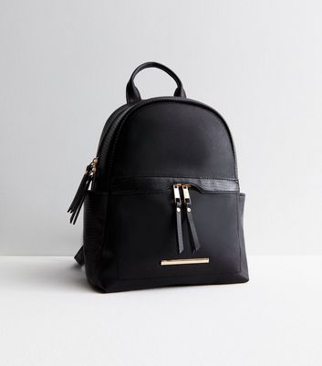 Black Leather-Look Backpack New Look Vegan