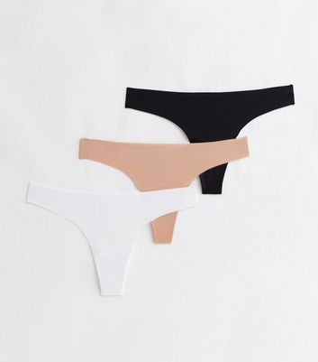 3 Pack Multicoloured No VPL Thongs New Look