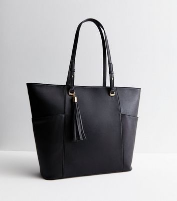 New look black tote handbag online