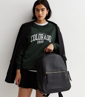 New look black online backpack