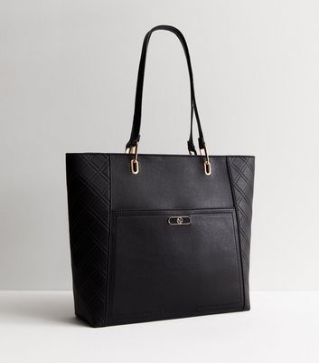 Black Leather-Look Tote Bag | New Look