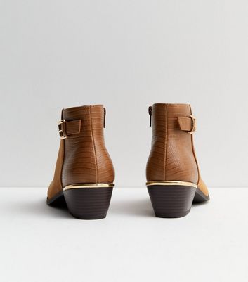 Tan block heel on sale boots