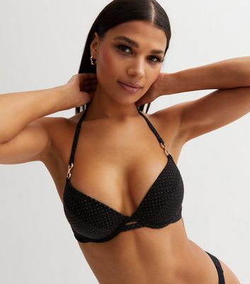 Underwire black store bikini top