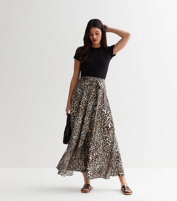 New look outlet leopard print skirt