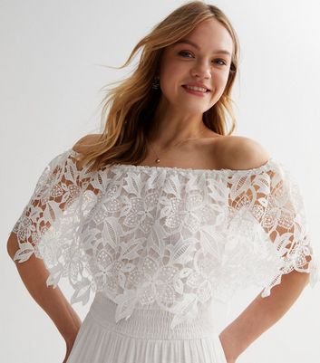 White lace top discount blue bottom dress