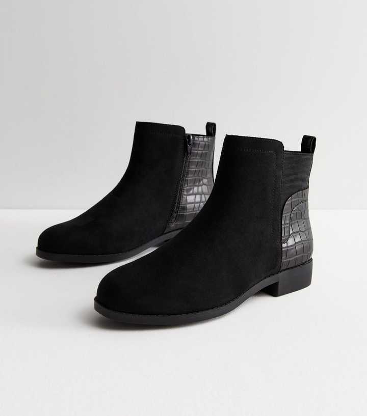 womens black boots new look