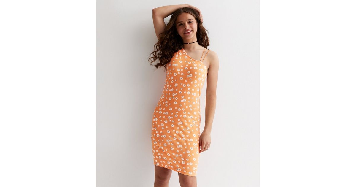 Inner Power One-Shoulder Mini Dress Orange